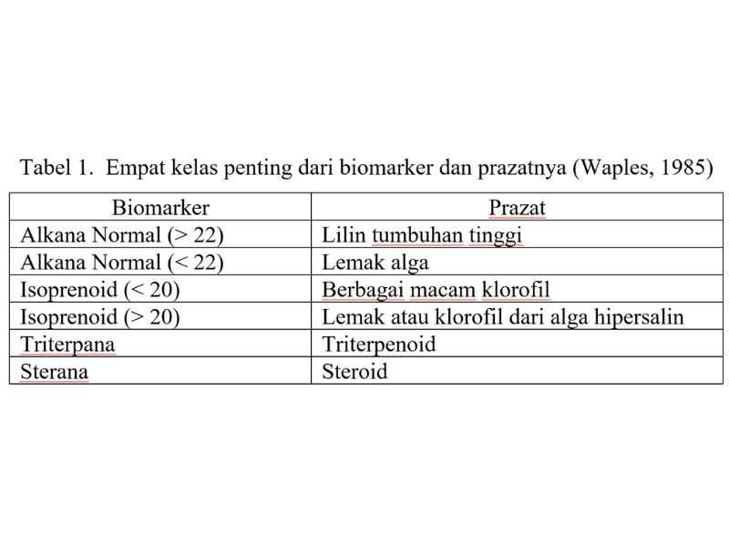 Atribut Organofasies (Biomarker): Fosil Molekul Penunjuk Jejak Eksplorasi Migas (Bagian Pertama)